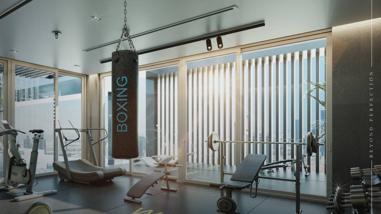 Outdoor gym and pool deck